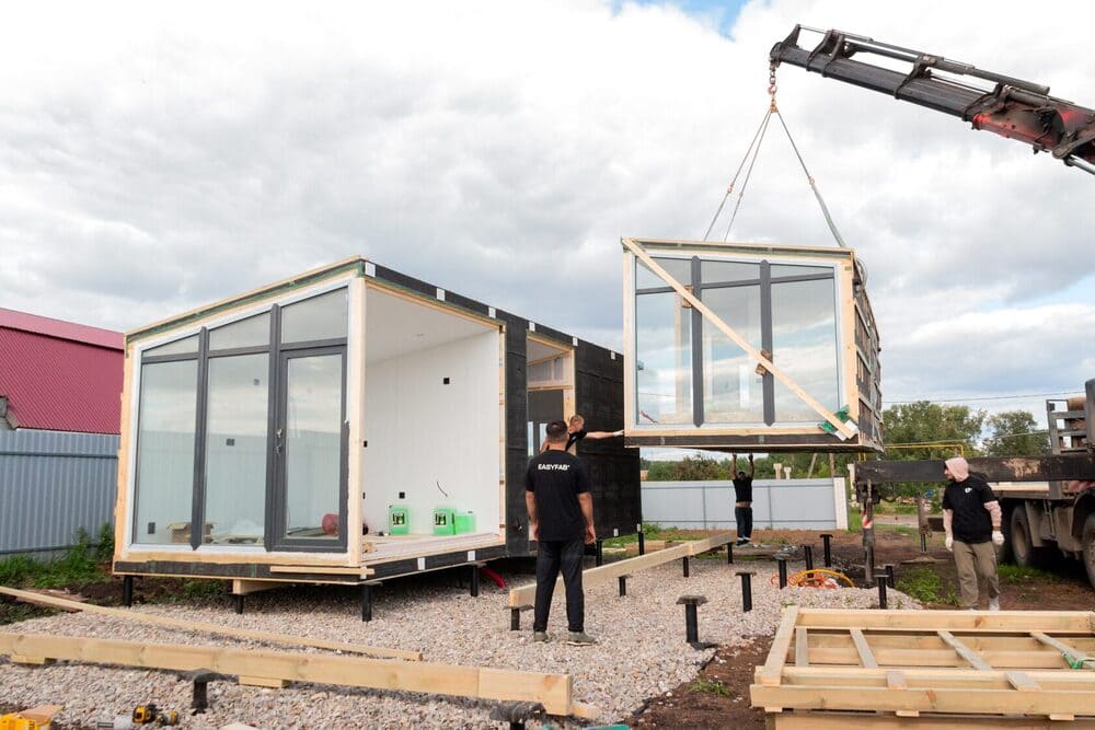 модульный дом процесс постройки
